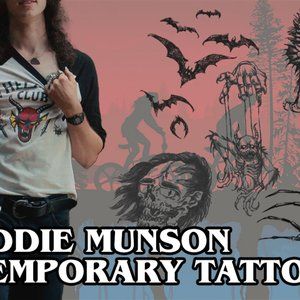 Eddie Munson Cosplay Costume Temporary Tattoos